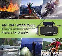 Emergency Hand Crank Solar Cell Phone Charger, SOS Alarm Radio,Waterproof Bluetooth Speaker,AM FM NOAA Portable Digital Weather Radio with Flashlight,Reading Lamp,5000mAh ,Compass,Survival Camping Gear